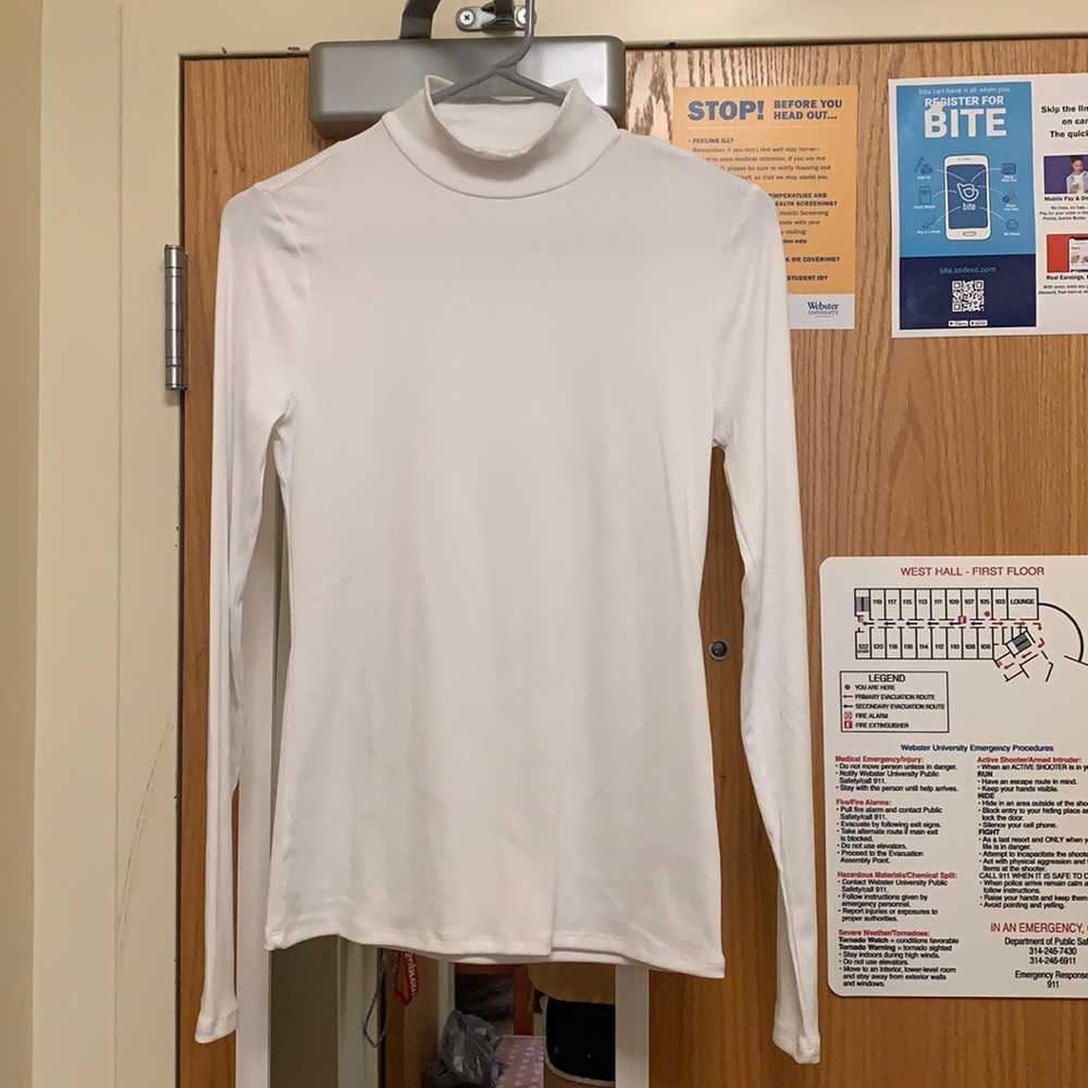 White long sleeve turtleneck